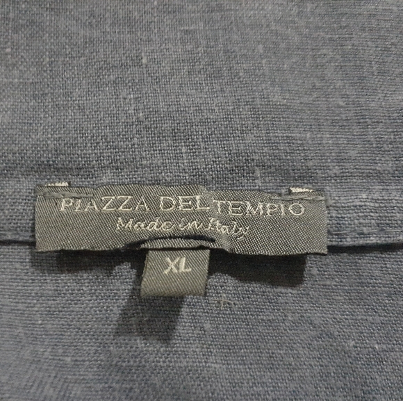 Piazza Del Tempio Made in Italy Women's Size XL Sleeveless Linen Dress Blue - Picture 5 of 6